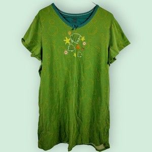 Secret Treasures Women's L Green Fish Bubbles Aquatic Life Theme Nightgown USED